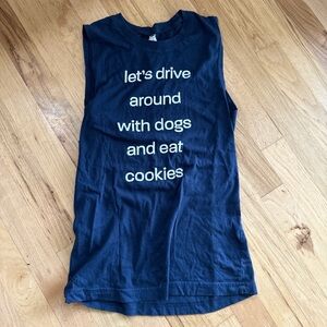 Navy Blue Graphic Muscle Tee